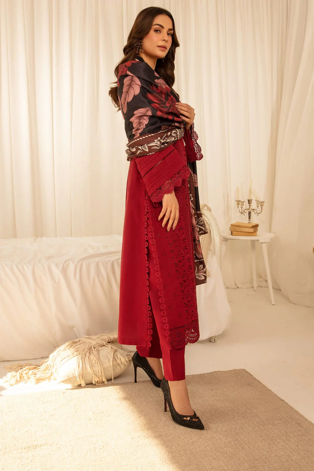 3 PC BORING EMBROIDERED LAWN SUIT-NG101
