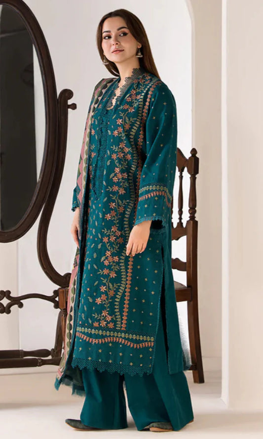3PC EMBROIDED DHANAK NS109