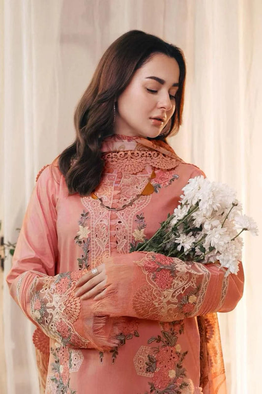 3PC EMBROIDED DHANAK