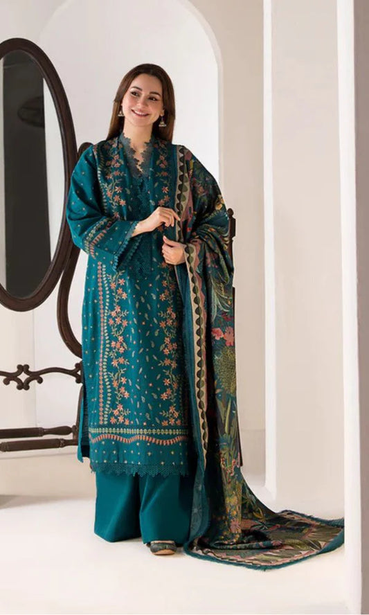 3PC EMBROIDED DHANAK NS109