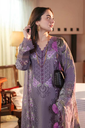 3PC EMBROIDERED DHANAK SUIT NS104